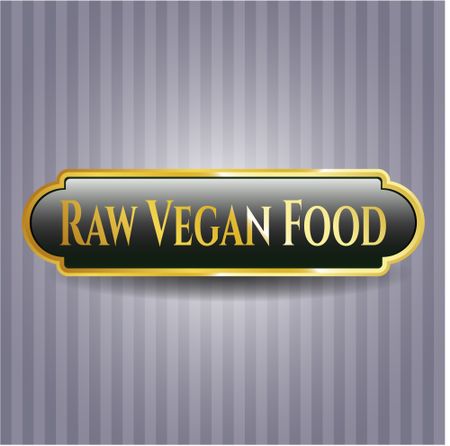 Raw Vegan Food gold shiny emblem