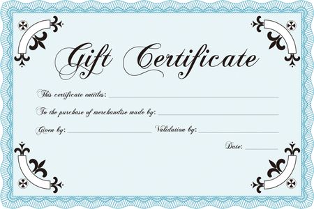 Gift certificate. Printer friendly. Retro design. Vector illustration.