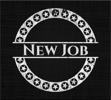 New Job chalkboard emblem written on a blackboard