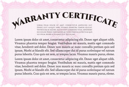 Warranty template. Easy to print. Complex frame design. Very Customizable. 