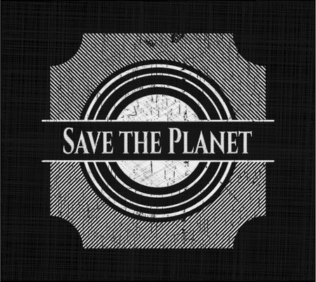 Save the Planet chalkboard emblem