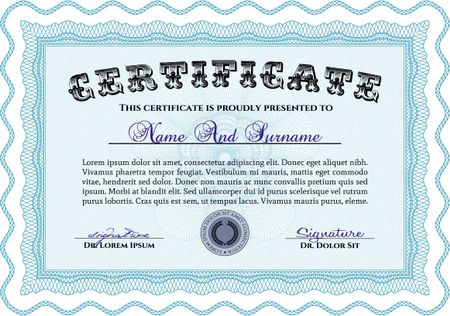 Certificate of achievement. Lovely design. Vector pattern that is used in money and certificate.With quality background. 