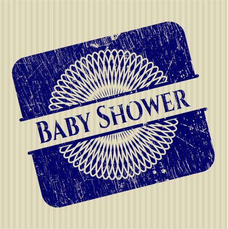 Baby Shower rubber grunge stamp
