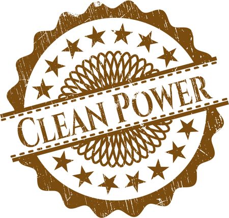 Clean Power rubber grunge stamp