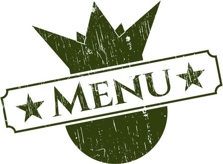 Menu rubber stamp