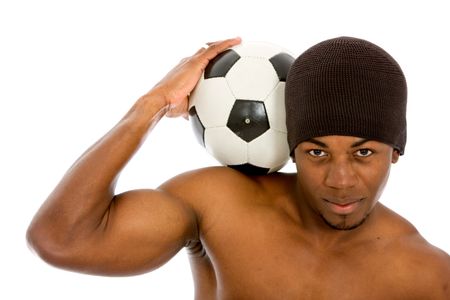 handsome-man-football-isolated-white-31511026 Handsome man with a football isolated on white