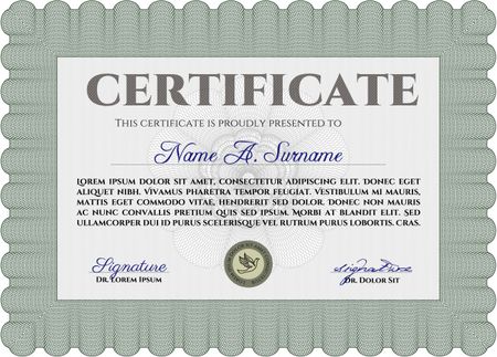 Diploma template or certificate template. With complex linear background. Nice design. Vector pattern that is used in money and certificate.