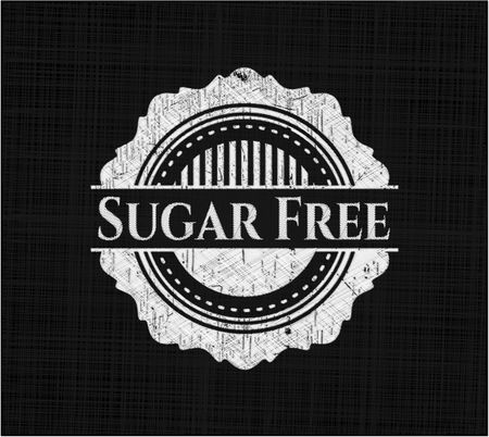Sugar Free chalkboard emblem written on a blackboard