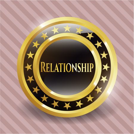 Relationship gold shiny badge