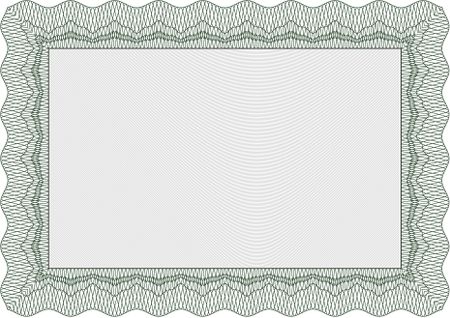 Certificate template. Complex background. Cordial design. Money style.