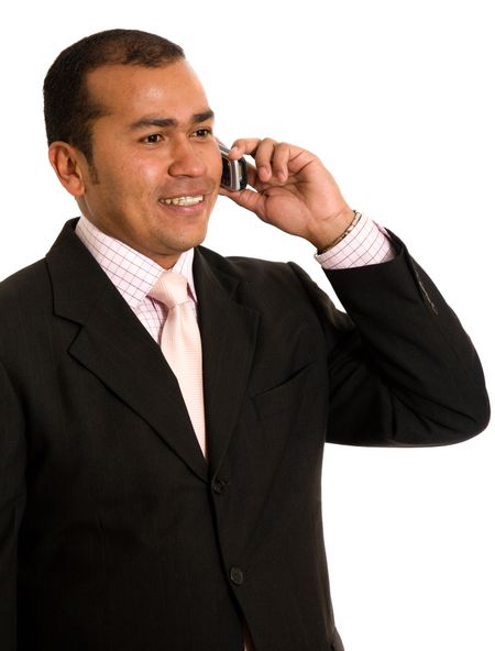 latin american business man on the phone