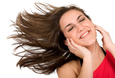 music for your ears - happy girl listening to loud melodies