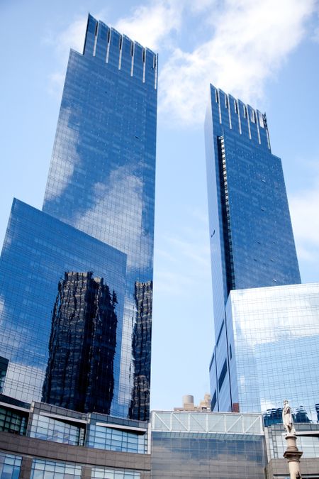 tall office buildings pointing towards the sky