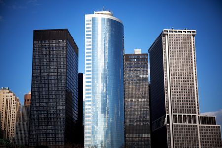 tall office buildings pointing towards the sky