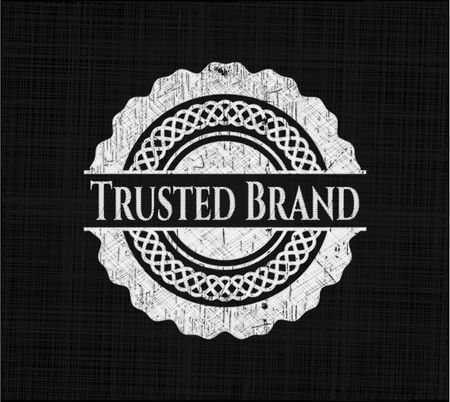 Trusted Brand chalk emblem written on a blackboard