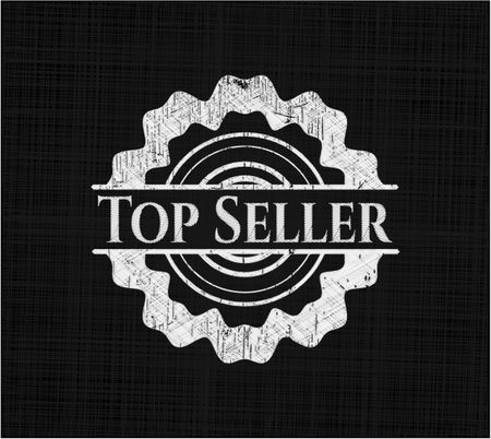 Top Seller chalkboard emblem written on a blackboard