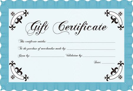 Gift certificate. With complex background. Vector illustration.Complex design. 