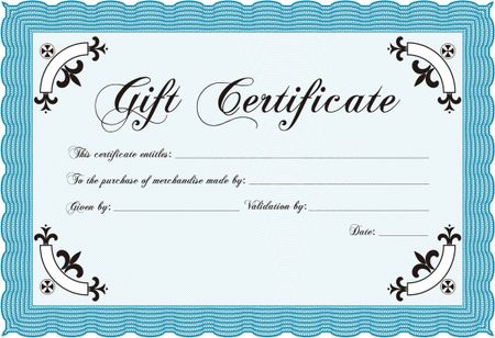 Gift certificate. With complex background. Vector illustration.Complex design.