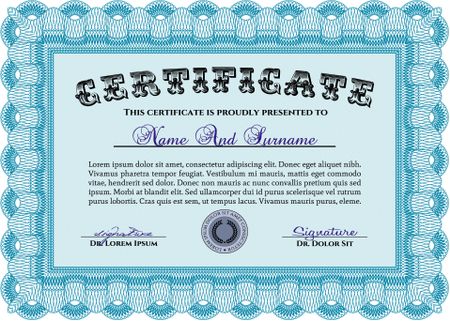 Diploma template. With background. Artistry design. Customizable, Easy to edit and change colors.