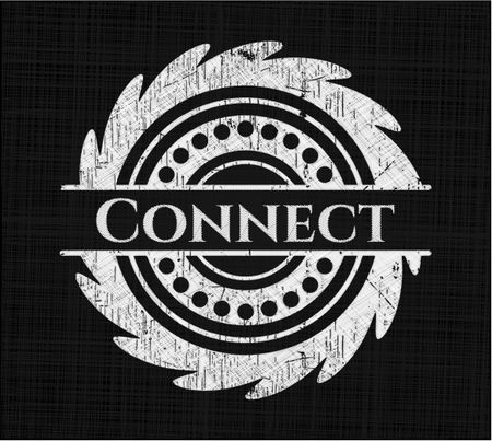 Connect chalkboard emblem written on a blackboard