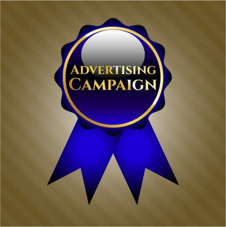 Advertising Campaign shiny blue ribbon