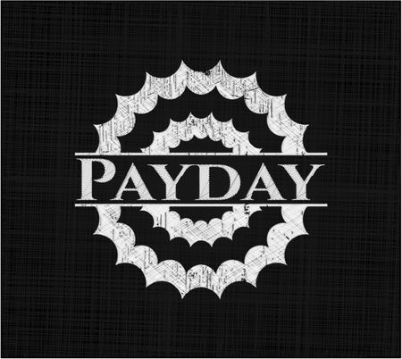 Payday chalkboard emblem on black board