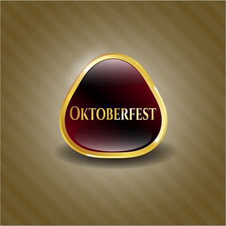 Oktoberfest gold shiny emblem