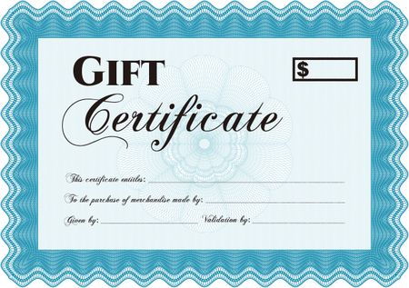 Retro Gift Certificate template. Cordial design. Easy to print. Customizable, Easy to edit and change colors.