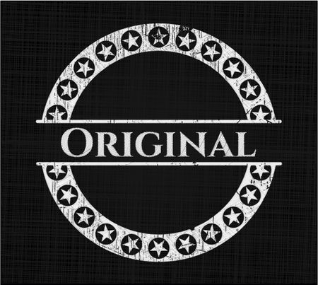 Original chalk emblem written on a blackboard