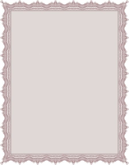 Certificate template. Sophisticated design. With complex linear background. Vector pattern that is used in currency and diplomas.