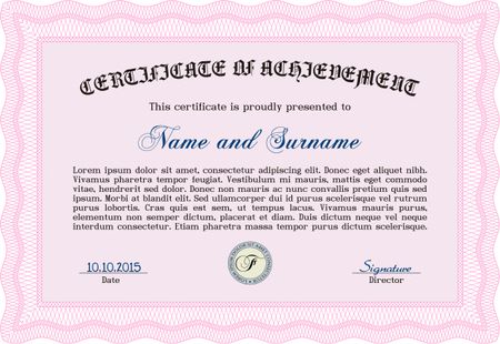 Diploma template or certificate template. Printer friendly. Good design. Vector illustration.