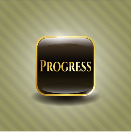 Progress gold shiny badge