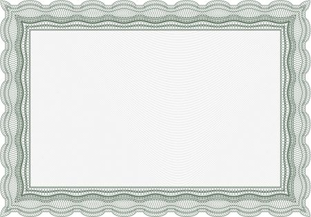 Certificate template or diploma template. With complex background. Vector pattern that is used in money and certificate.Retro design. 