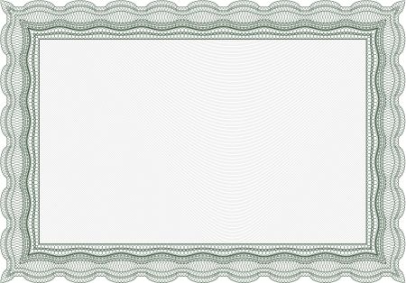 Certificate template or diploma template. With complex background. Vector pattern that is used in money and certificate.Retro design.