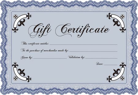 Vector Gift Certificate template. Customizable, Easy to edit and change colors.With complex background. Elegant design.