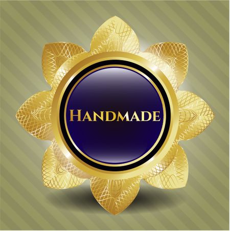 Handmade gold shiny badge