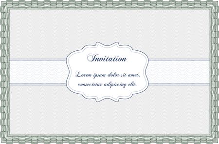 Vintage invitation template. With background. Excellent complex design. Border, frame.