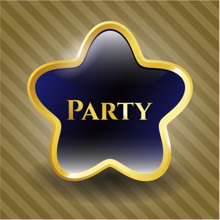 Party gold shiny badge