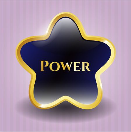 Power gold shiny badge