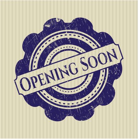 Opening Soon rubber grunge seal