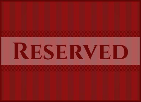 Reserved vintage style card or poster