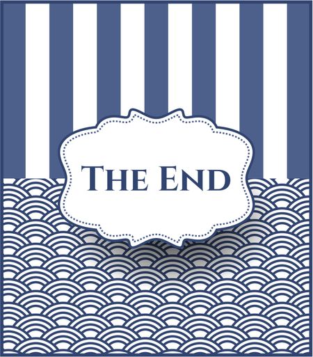 The End retro style card, banner or poster