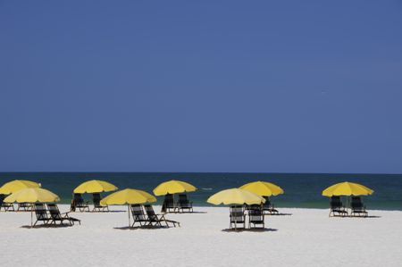 Group of beach umbrellas, Clearwater Beach, Florida