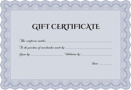 Vector Gift Certificate. Excellent design. With complex background. Detailed.