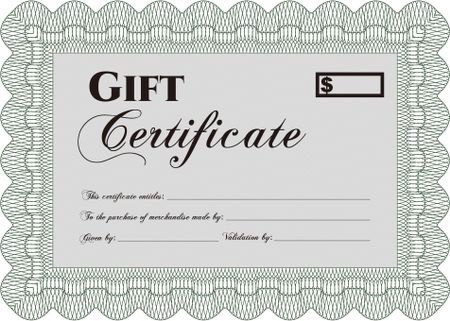 Retro Gift Certificate. Border, frame.With complex background. Artistry design. 