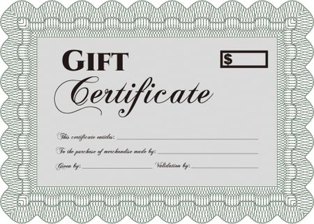 Retro Gift Certificate. Border, frame.With complex background. Artistry design.