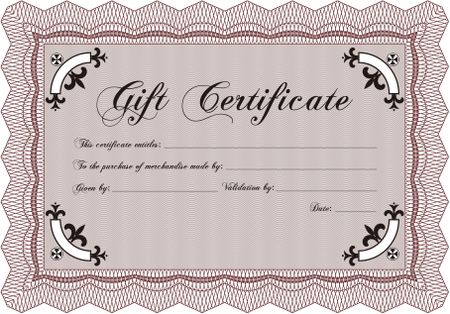 Gift certificate template. Vector illustration.With background. Lovely design. 