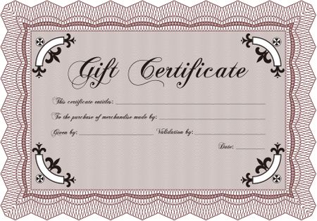 Gift certificate template. Vector illustration.With background. Lovely design.