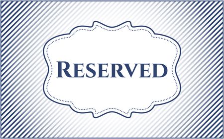 Reserved poster or card
