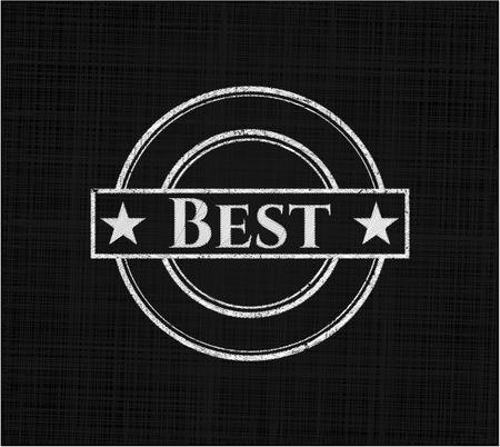 Best chalkboard emblem written on a blackboard